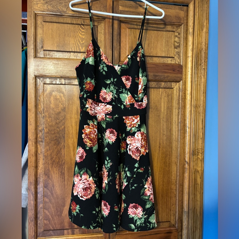 Floral Black Dress